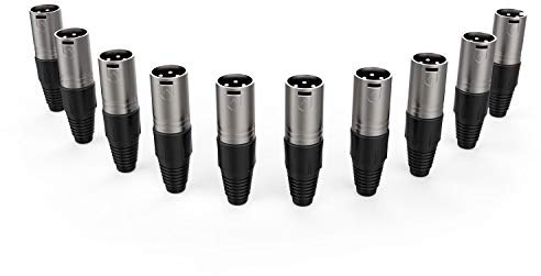 Audibax Silver Conector XLR Macho Pack 10 Unidades