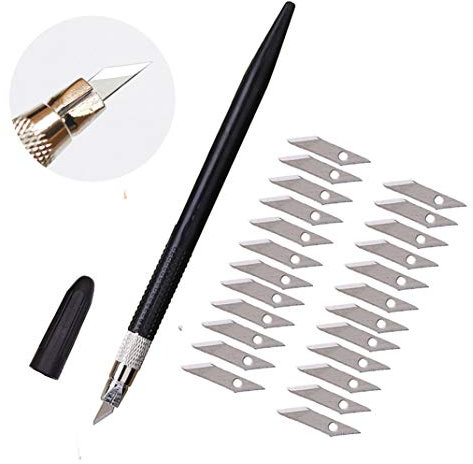 Nine Sea Hobbymesser mit 24 Ersatzklingen, Craft Cutter Messer für Karten, Vinyl und Papier schneiden, Modellieren, DIY Kunst