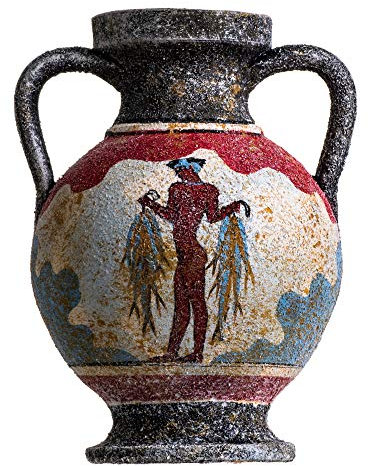 BeautifulGreekStatues Antike, griechische Minoanische Amphore, Fischer, handgefertigte Keramikvase, klein