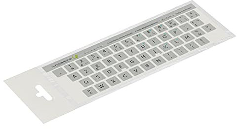 Lacerto® 13x13 mm - Autocollants français AZERTY - pour claviers PC et Ordinateur Portable - avec stratifié Mat résistant aux Rayures | French Keyboard Stickers | Couleur : argenté