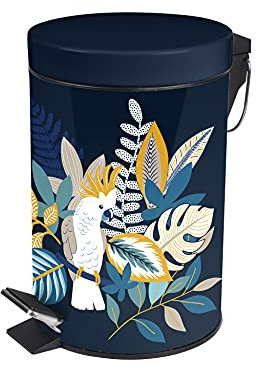 Douceur d'Intérieur, Poubelle à Pédale (3 L) Aramis, Métal Imprimé