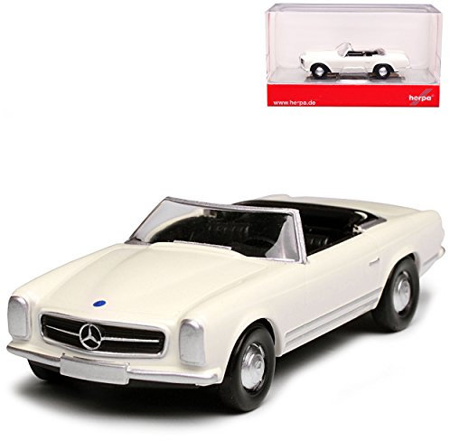 Mercedes-B 230SL Pagode Roadster Weiss W113 1963-1971 H0 1/87 Herpa Modell Auto