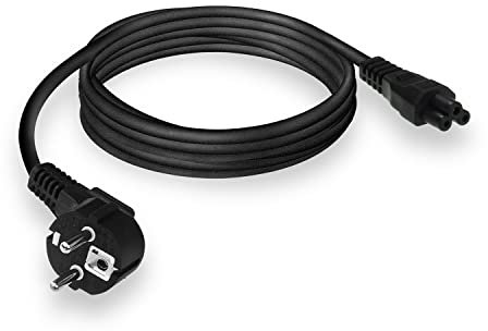 ACT Cable de alimentación de 3 Pines, 2 m, CEE7/7, C5, Cable de alimentación Tipo F, para Cargador de Ordenador portátil, AC3310