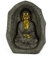 Rivanto® Sitzende Buddha Statue in Steinhöhle, Höhe 28,5 cm, Steinoptik Deko Figur mit Goldener Haut, für Innen und Außenbereich