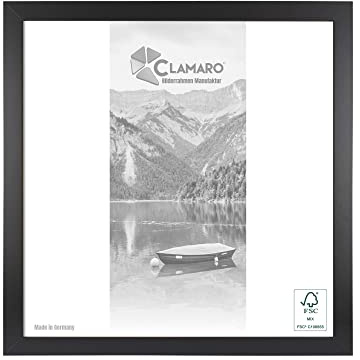 CLAMARO Bilderrahmen Collage, eckig, 12x12 cm, Schwarz Matt, Acrylglas | Außenmaß ca. 16,8x16,8 cm, MDF-Holzleiste, HDF-Rückwand, Metallaufhänger für Hoch- und Querformat, handgefertigt