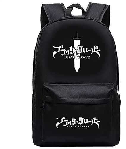 Black Clover Rucksack Mode Casual Schwarz Schultasche Einfachen Cartoon Rucksack Damen Herren Kinder