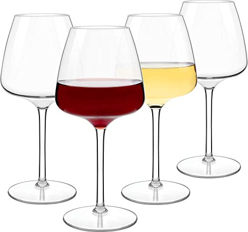 COOKY.D Incassable à Grand Verres à vin Rouge Tritan-Plastique 610 ML, Lave-Vaisselle Garanti, Lot de 4