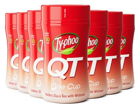 Typhoo QT • Instant One Cup Tea with Whitener • 125g x 12 (Multipack) • Makes Up to 50 Cups • Creamy • Sweet • Convenient • Just Add Hot Water • No Teabags or Milk Needed