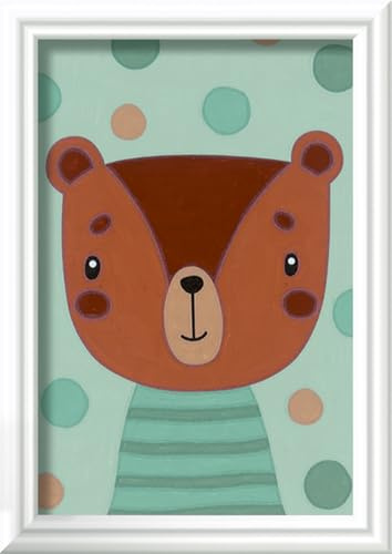 Ravensburger CreArt 20287 - Knuffiger Bär - Malen nach Zahlen für Kinder ab 7 Jahre, Malset mit Rahmen, Pinsel und Acrylfarben, Geschenk für Mädchen und Jungen