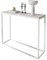 lukmebel Console Moderne Universelle pour Couloir, Salon, Chambre à Coucher, Style Industriel, Plaque stratifiée, Cadre en Acier, Bord de Protection 30 x 100 x 80 cm, Blanc/marbre Levanto