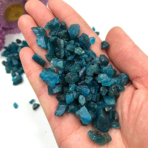 Lot de 50 g / 100 g - Apatite bleue naturelle - Cristal - Gravier - Décoration de la maison - Aquarium - Fengshui