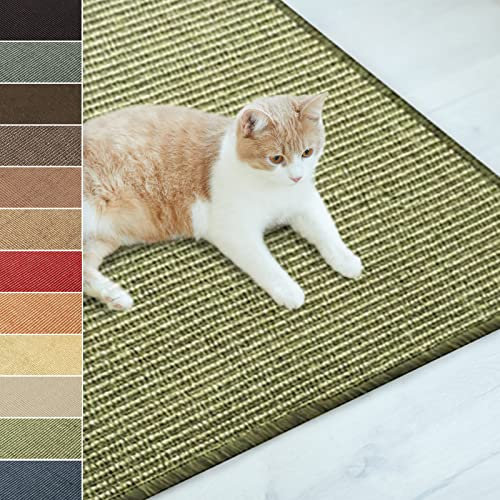Floordirekt Sisal Fußmatte Teppich Vorleger Kratzteppich Katzenmöbel Kratzmatte Sisalmatte, widerstandsfähig & in vielen Farben und Größen erhältlich (160 x 200 cm, Grün)
