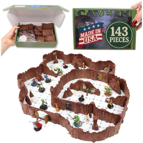 Dirt Cheap Dungeons Modular Cavern System: Tabletop & RPG Terrain Game Set for Dragons, Pathfinder, Castles Crusades, 13th Age, Runequest, Asunder, Zombicide, and More! - Goblin (MRS-01)