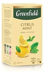 Tee Greenfield natural CITRUS MINT | 20 teebeutel | Mit Zitrone und Minze | Grüntee
