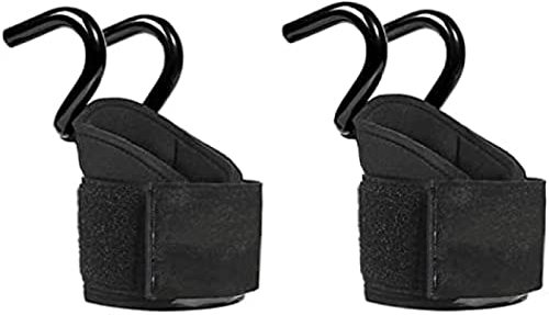EARLY Ganci Multifunzione per Sollevamento Pesi con Cinturini da Polso Palestra Fitness Hook Pull-Up Guanti per Sollevamento Pesi 2 PZ,Nero,Taglia Unica,Remarkable88