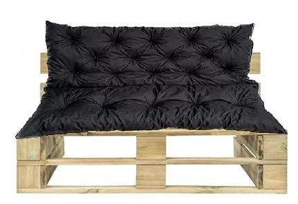 Waterproof Outdoor Palettenkissen | Hollywoodschaukel Auflage | Bankauflage | Sitzkissen and Rückenkissen | Pallettenpolstern | Lounge Kissen Outdoor | 100 x 110 cm(100 x 50 x 60 cm) Schwarz