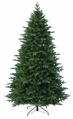 RS Trade 23005 Spessarttanne PE/PVC 240 cm Weihnachtsbaum künstlich (Ø ca.152 cm) 2366 Spitzen, Schnellaufbau Klapp-Schirmsystem, Naturgetreue Spritzguss Elemente, Tannenbaum inkl. Christbaum Ständer