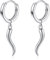 Italienische Horn-Ohrringe, Sterlingsilber, italienisches Horn, Cornicello-Ohrringe, Glücksschutz, Amulett, Schmuck für Damen und Herren