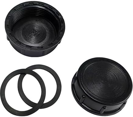 Qrity 2 Stück Küchenspüle Abflussrohr Verschlusskappe Innengewinde 39mm Rohrkappe zum Abdichten von Verbindungen und Rohrenden, Schwarz