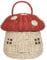 Yililay Pilz Rattan Aufbewahrungskorb mit Deckel dekorativer Seegraskorb Wohnkultur handgewebte Mülleimer Regal Organizer Fotografie Requisiten