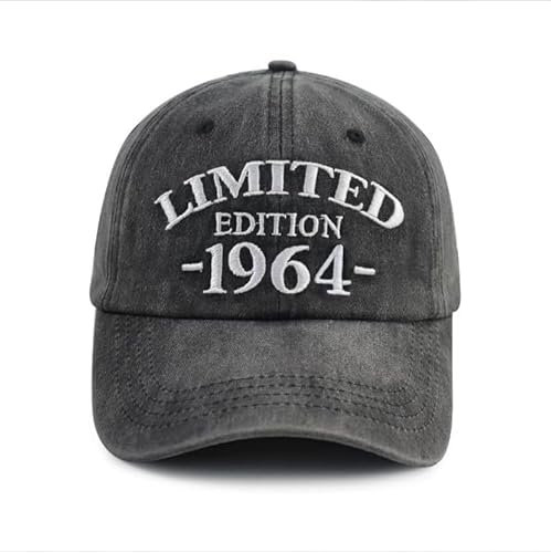 Xullaxth Limitierte Auflage 1960 1961 1962 1963 1964 1965 1966 1967 1968 1969 Mütze für Herren und Damen, verstellbare Baseballkappe aus Baumwolle, 1964 Schwarz, Einheitsgröße