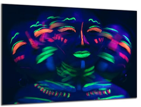DARO Design - Wand-Bild 6mm HDF 40x30 cm Neon bewegtes Gesicht - Wand-Deko Bilder Wohnzimmer