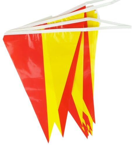 Goodymax® Wimpelkette 10 m Design Rot-Gelb 2-farbig - viele weitere Farben & Farbkombinationen zur Auswahl