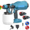 Paint Sprayer Compatible with Makita 18V Battery, 1000ML Fence Paint Sprayer with 3 Spray Patterns, Handheld Paint Gun with 2x 3.0Ah Battery and 1 Charger for Fence, Walls, Ceilings, Home Painting