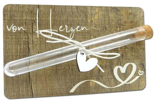 Geldgeschenk Holzkarte I Originelles kleines Geldgeschenk & Gutscheinidee I Geschenk von Herzen I Geldgeschenke & Geldverpackung I Karte mit Gravur Von Herzen