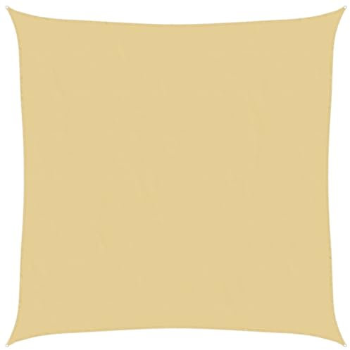 vidaXL Sonnensegel, Sonnenschutz UV Schutz für Balkon Garten Terrasse, Sonnendach Wasserfest, Windschutz Wetterschutz, Sandfarbe 5x5m 100% Polyester Oxford