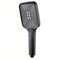Grand pommeau de douche chromé, 3 modes, débit d'eau puissant, design compact (noir)