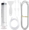 FINEASY 8 Pcs Fridge Drain Hole Cleaning Tool, Fridge Cleaning Syringe Kit, Fridge Dredger Set, Universal Drain Pipe Cleaning Brush for All Refrigerators and Kitchen Drain Hole Remover