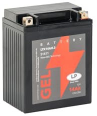 LANDPORT Batterie LTX14AH-3 Gel 12V 14Ah kompatibel für Honda CB, CX, Kawasaki GPZ, VN, ZXR, Peugeot Geopolis, Piaggio X9, Yamaha XJ, XS