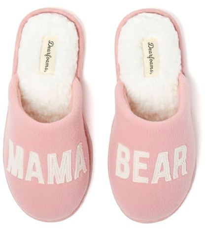 Dearfoams Women's Mama Bear Slipper, Blush, X-Large