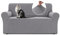 BellaHills Stretch Sofa Überzug 2 Sitzer (135-165cm), Sofaschoner rutschfest Mit Armlehne, Dicke Sofabezug Für Haustiere, Waschbare Sofa Cover, Hellgrau