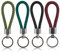 4 Pcs Anneau Porte Clé Cuir Tressé Porte Clef Voiture Multifonction PU Original Porte pour Clés de Voiture, Maison et Bureau, Accessoire Mode Durable et Élégant pour Hommes et Femmes