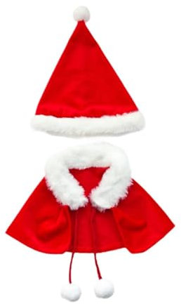 TTETTZ 2 Stück Puppen Weihnachtsmantel Und Hut Miniaturkleidung für 20 cm Große Puppen Jungenpuppen