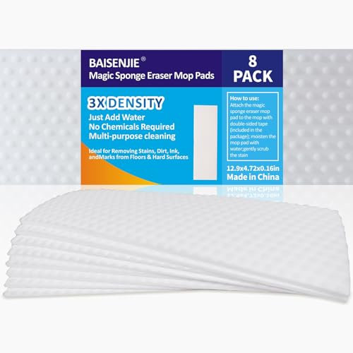 Mops Pad for Floor Cleaning,Magic Sponges Eraser Cleaning Mop Pads Refills Suitable for 13 Flat mop Head (Mop Pad Refill,13x4.72x0.16)