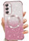 Phoona Cover Magnetica per Samsung Galaxy S25 5G, Glitter Custodia Compatibile con MagSafe, Anti Graffi, Non Ingiallente, Brillantini Protezione Case, con 2 Vetro Temperato, Rosa