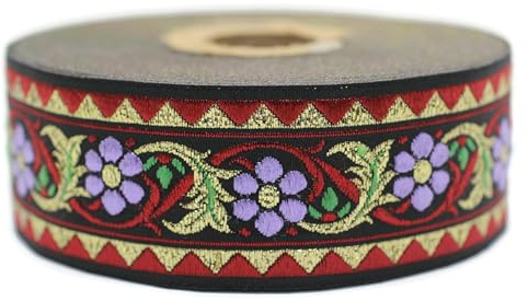 Nastro jacquard intrecciato con motivo floreale bavarese rotolo nastro nastro nastro ricamato artigianato abbigliamento merceria hobby creativo decorazione cucito medievale 35904