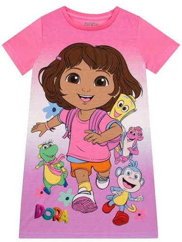 Dora The Explorer Nachthemd Mädchen, Pyjama Nachthemd Kurzarm, Dora Nachthemden Für Mädchen, Rosa 128