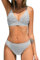 CUPSHE Damen Bikini Set Crossover Bustier High Waist Bikini Bademode Elegant Zweiteiliger Badeanzug Swimsuit Salbeigrün L