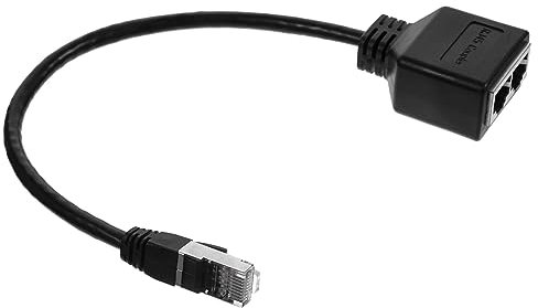 LABRIMP Divisor Macho Doble Adaptador Ethernet LAN Rápida y Estable de Múltiples Dispositivos Compatible con Cables de Categoría
