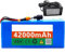 Batterie Lithium-ION 48 V 42 Ah 13S3P Avec Chargeur Protection BMS Intégrée Idéal Pour Vélo Électrique, Pour Moteur Vélo Électrique 200W-1500W T