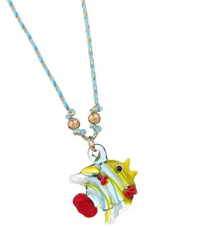 Uitndvyte Elegante collar con colgante de pez, cadena ajustable, collar de cristal, accesorio de moda, regalo para mujer