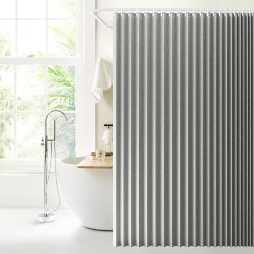 DSSHENGDS Anpassbar Badezimmer aus wasserdicht beschwerer duschvorhang,faltbar Vorhang dusche,für Badewanne Bad Schlafzimmer-Gray-70x180cm