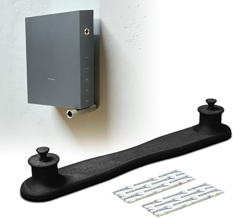 Printari Wandhalterung passend für Vodafone Station in schwarz – selbstklebend passgenaue Router Halterung inkl. 2X Tesa Powerstrip – stabile Routerhalterung ohne Bohren – Made in Germany (Schwarz)