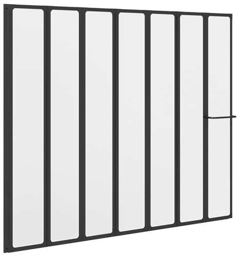 vidaXL Duschwand Schwarz 168 x 140 cm Aluminium, Moderner klappbarer Duschschirm, rechteckige Badtrennwand, minimalistischer Platzsparer, praktisches Zubehör