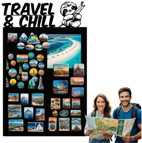 Anwicar Magnettafel Faultierbrett Schwarz 50x80 cm | Magnetisches Stahlboard für Magnete, Fotos und Notizen, Beschreibbar, Montageset inklusive