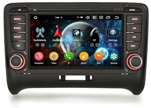 7 Android 16 Autoradio Carplay & Android Auto pour Audi TT MK2 2006-2014 | Wifi Bluetooth 5.1 Canbus SWC Écran tactile DSP IPS Canbus SWC GPS Navgateur DAB+ OBD2 DVR